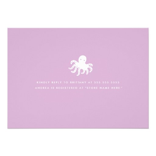 Cute Ocean Critters Baby Shower Invite - Purple