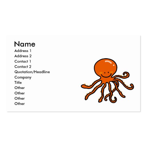 cute octopus business card template