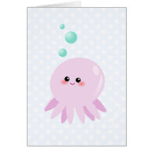 Cute octopus cartoon card