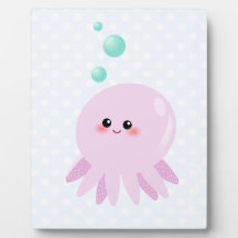 Cute octopus cartoon display plaques