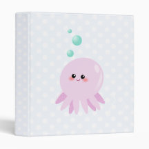 Cute octopus cartoon vinyl binder