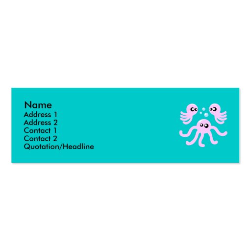 Cute Octopus Profile Cards Business Card (front side)