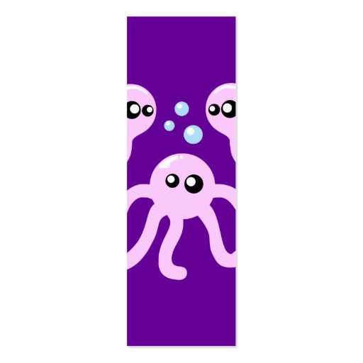 Cute Octopus Profile Cards Business Card (back side)