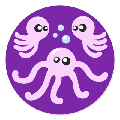 Cute Octopus Stickers by toxiferous