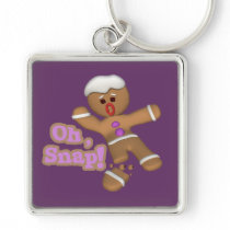 cute oh, snap gingerbread man cookie key chain