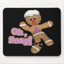 cute oh, snap gingerbread man cookie mouse mats