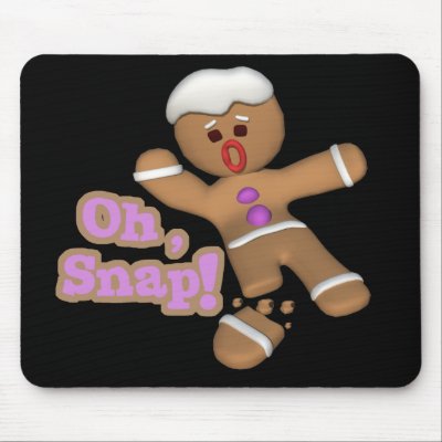 cute oh, snap gingerbread man cookie mouse mats by doonidesigns