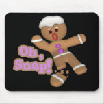 cute oh, snap gingerbread man cookie mouse mats