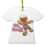 cute oh, snap gingerbread man cookie christmas ornament