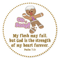 cute oh, snap gingerbread man cookie round stickers