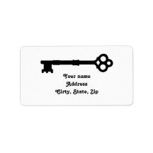 Cute old fashioned antique key personalized address label