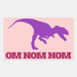 Cute Omnom Dinosaur Rectangular Sticker