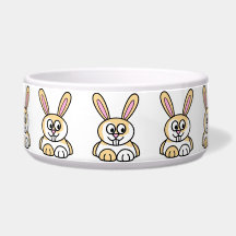 Cute Orange and White Bunny Rabbit Pet Food Bowl