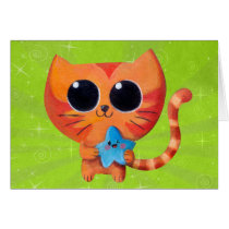 Cute Orange Cat with Star cards