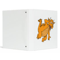 Cute Orange Dragon Vinyl Binder