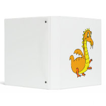 Cute Orange Dragon 3 Ring Binders