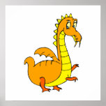 Cute Orange Dragon posters