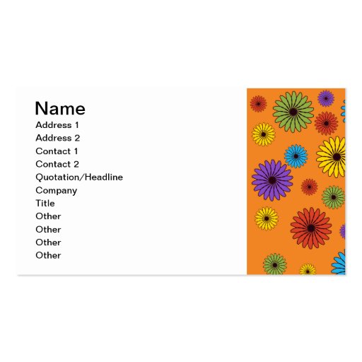 Cute Orange Floral Business Card