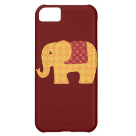 Cute Orange Flower Elephant on Red iPhone 5C Covers