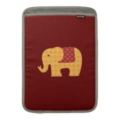 Cute Orange Flower Elephant on Red Sleeves For MacBook Air