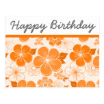 Cute orange flowers Birthday Postcard postcards