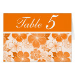 Cute orange flowers Table Number Card cards