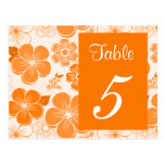Cute orange flowers Table Number Postcard postcards