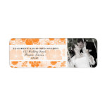 Cute orange flowers Wedding Address Label labels