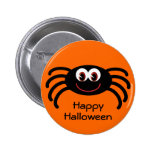 Cute Orange Halloween Spider Button