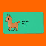 Cute Orange Llama labels