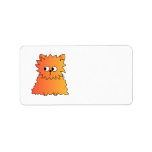 Cute Orange Long Hair Cat. Personalized Address Labels