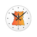 Cute Orange Long Hair Cat. Round Clock
