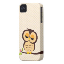 Cute Orange Owl Case-Mate iPhone 4 Cases