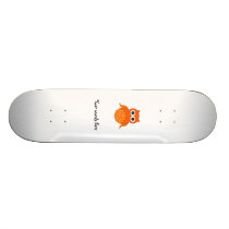 Cute orange owl skateboards