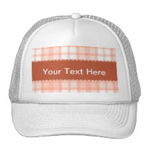 Cute Orange Plaid Pattern Trucker Hat