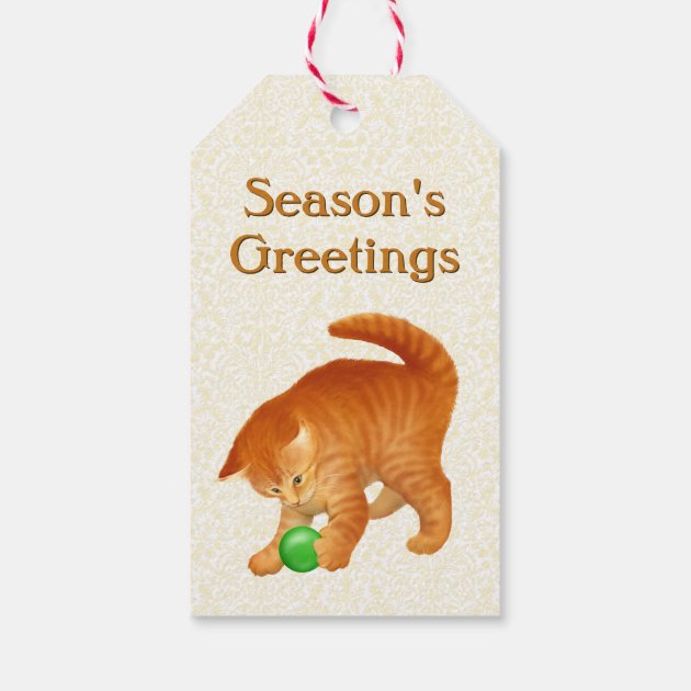 Cute Orange Tabby Kitten Holiday Gift Tags Pack Of Gift Tags-1