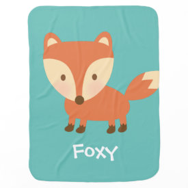 Cute Orange Woodland Fox For Babies Swaddle Blanket