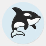Cute Orca / Killer Whale Round Stickers