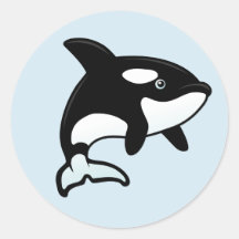 Cute Orca / Killer Whale Round Stickers