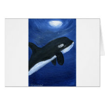 Cute orca whale cards