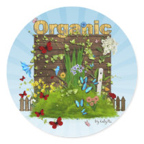 Cute Organic sticker. Think Green!