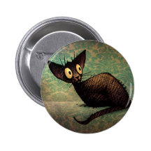 Cute Oriental Cat Button