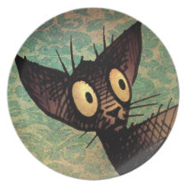 Cute Oriental Cat plates