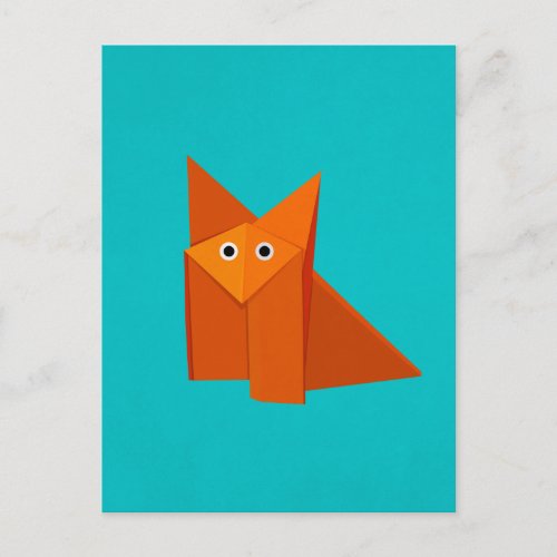 Cute Origami Fox Post Card