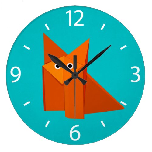 Cute Origami Fox Wall Clocks