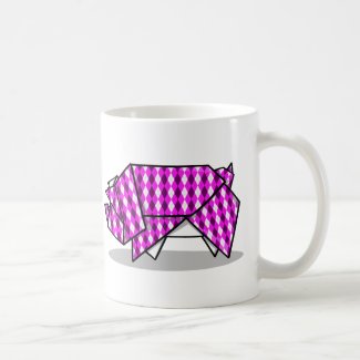 Cute Origami Pig Coffee Mug