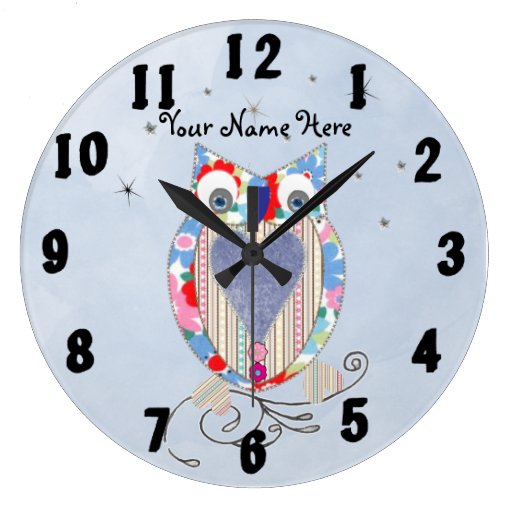 Cute Owl Baby Nursery Decor Wall Clock Personalise Zazzle