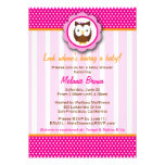 Cute Owl Baby Shower Invite [Pink]