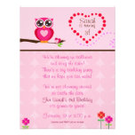 Cute Owl Birthday Invitation