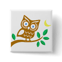 Cute Owl Pinback Button